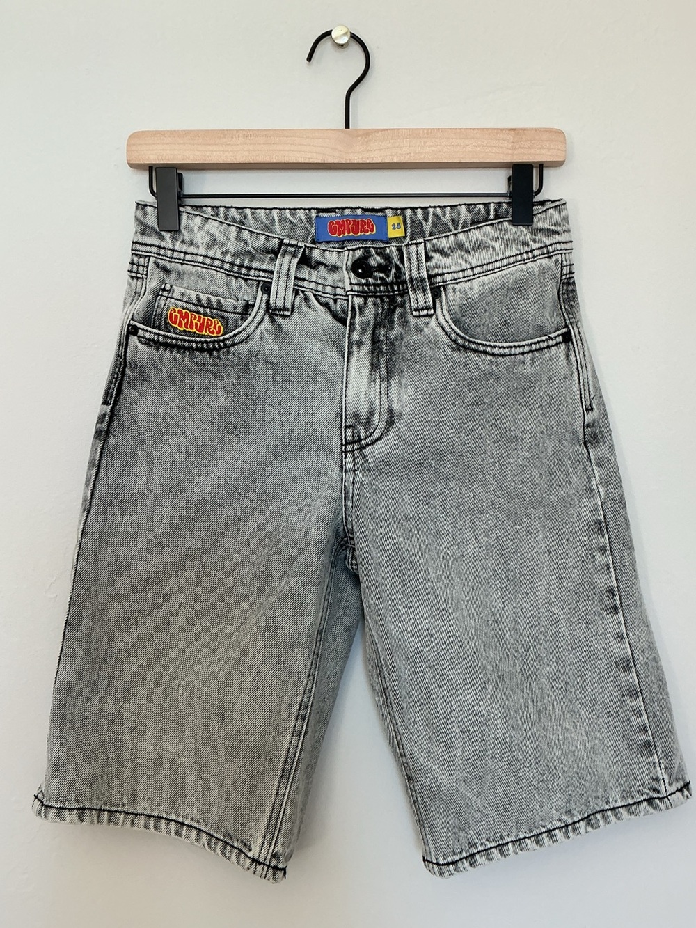 Empyre Skate Jean Shorts Black Stone Wash Y2K Jorts Size 25